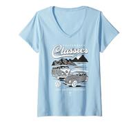 Womens Beetle & Type 2 T1 Campervan Classics V-Neck T-Shirt