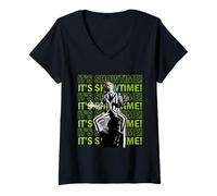 Women's Beetlejuice It's Showtime Repeat V-Neck T-Shirt