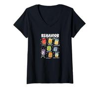 Women's Behavior is My Jam Aba Therapist School Counselor V-Neck T-Shirt