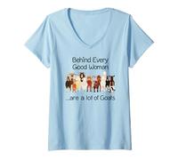 Womens Behind Every Good Women are a lot of Goats V-Neck T-Shirt
