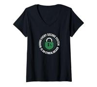 Womens Behind Every Secure System is an Ethical Hacker V-Neck T-Shirt