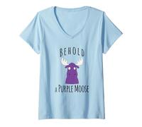 Women's Behold: A Purple Moose. V-Neck T-Shirt