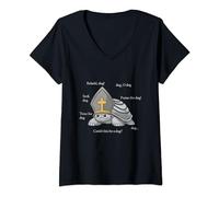 Womens Behold Dog Funny Turtle Wearing A Priest Hat Tote Bag V-Neck T-Shirt