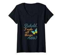 Womens Behold I Make All Things New V-Neck T-Shirt