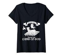 Womens Behold The Lamb of God Agnus Dei V-Neck T-Shirt