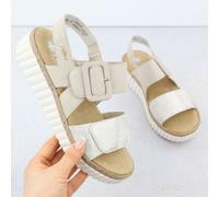 Women's beige wedge sandals Rieker 69260-60