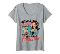 Womens Being a Bartender Saved Me from Becoming a Pornstar V-Neck T-Shirt