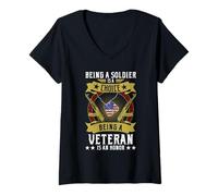 Womens Being A Soldier Choice Being A Veteran Is An Honor V-Neck T-Shirt