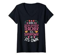 Women's Being A Special Education Teacher is A Superpower V-Neck T-Shirt