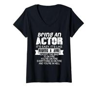 Women's Being an Actor Funny Quote Humor Saying V-Neck T-Shirt