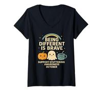 Womens Being Different Is Brave. V-Neck T-Shirt