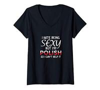 Womens Being Sexy Polish Funny Poland V-Neck T-Shirt