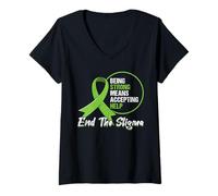 Womens Being Strong Means Accepting Help Mental Health V-Neck T-Shirt
