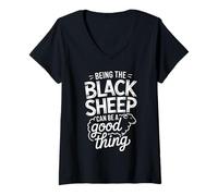Women's Being The Black Sheep Can Be A Good Thing |- V-Neck T-Shirt