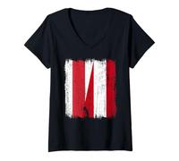 Womens Belarus Opposition Austria Half Flag Belarus Austrian Jersey V-Neck T-Shirt