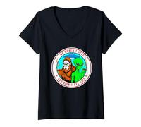 Women's Believe Big Bigfoot Sasquatch Cryptid Hunter Apparel V-Neck T-Shirt