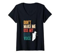 Women's Belizean Flag Dont Make Me Use My Kriol Voice V-Neck T-Shirt