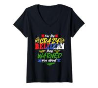Womens Belizean Pride Belize Belizeans I'm The Crazy Belizean V-Neck T-Shirt