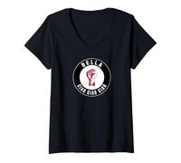 Womens Bella Ciao: Resistance is Power Vintage Black V-Neck T-Shirt