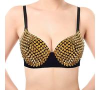 Women's Belly Dance Bra Studded Diamond Bra Night Club Bra Belly Dance Performance Suit Comfortable Bras for Women Running Shirt Yoga Tank Top Wireless Bras for Women UK