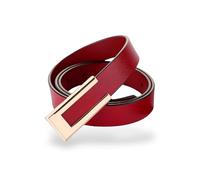 【CaserBay】Women Fashion Soft Genuine Leather Belts Waist Belt Gold Solid Color Buckle Waistband For Pants, Jeans - - Medium