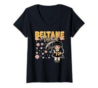Women's Beltane Mischief May Day Celebrations Pagan Anime Witch V-Neck T-Shirt