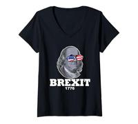 Women's Ben Franklin Brexit 1776 V-Neck T-Shirt