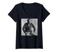 Womens Ben-Hur Actor Charlton Heston Duffy Archive Photography V-Neck T-Shirt