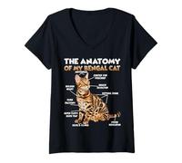 Womens Bengal Cat Owner T | Funny cat Lover Outfit V-Neck T-Shirt