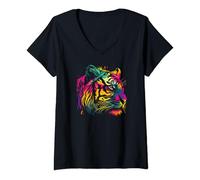 Womens Bengal Tiger Design Growling Wild Animal Tigers Tigre V-Neck T-Shirt