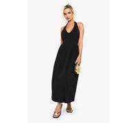 Womens Bengaline Plunge Midaxi Dress - Black - 14, Black