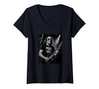 Women's Benjamin Franklin Rock & Roll Guitar Vintage Music Lover V-Neck T-Shirt