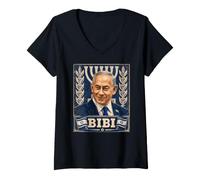 Women's Benjamin Netanyahu - I Stand By the Prime Minister of Israel V-Neck T-Shirt