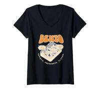 Women's Bento Box Sushi Design Retro Japanese Food V-Neck T-Shirt