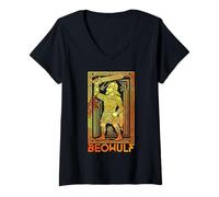Womens Beowulf English Anglo-Saxon Viking Scandinavian Myth Poem V-Neck T-Shirt