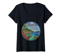 Women's Bequia St Vincent and the Grenadines Tropical Island V-Neck T-Shirt
