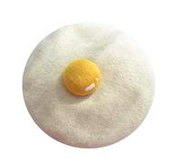 Women's Beret Hat Red Beret Wool Hats Women Egg Yolk Cute Winter Poached Baseball Caps Beret Hat Anthracite, White (white 2), One Size