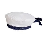 Womens Beret Sailor Hat Vintage Nautical Bowknot Cap with Rolled Brim Cute Yacht Boat Lolita Captain Costume Uniform Cap White