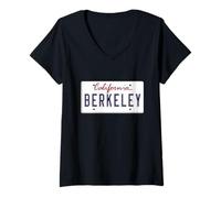 Women's Berkeley SF Bay Area California License Plate University V-Neck T-Shirt