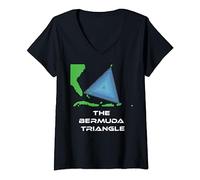 Womens Bermuda Triangle Science Math Myth Mystery Phenomena V-Neck T-Shirt