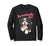 Womens Bernedoodle Girl Cute Cartoon for Dog Owners Pet Long Sleeve T-Shirt