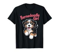 Womens Bernedoodle Girl Cute Cartoon for Dog Owners Pet T-Shirt