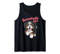 Womens Bernedoodle Girl Cute Cartoon for Dog Owners Pet Tank Top