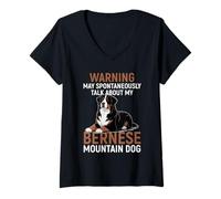 Womens Bernese Mountain Dog Berner Dog V-Neck T-Shirt