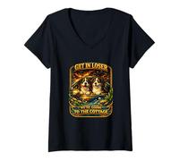 Women's Bernese Mountain Dog Get in Loser We're Going to The Cottage V-Neck T-Shirt