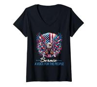 Women's Bernie Sanders Grassroots America Political Cool Eagle V-Neck T-Shirt