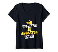 Womens Best 3D Animator, Animation V-Neck T-Shirt