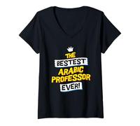 Womens Best Arabic Professor, Funny Job Occupation V-Neck T-Shirt