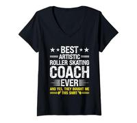 Women's Best Artistic Roller Skating Coach Ever Funny V-Neck T-Shirt