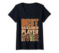Women's Best Backgammon Player Ever Retro Design V-Neck T-Shirt